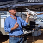 Man holding a small drone